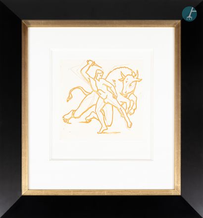 null 
From a prestigious Parisian Palace 


Set of six framed pieces on the themes...