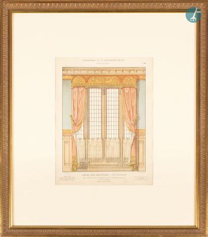 null 
From a prestigious Parisian Palace 


Set of two framed pieces, reproduction...