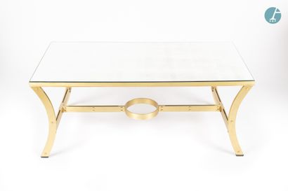 null 
From a prestigious Parisian Palace 


Brass coffee table with agglomerated...