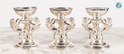 null 
From a prestigious Parisian Palace 


Silver plated metal lot including three...