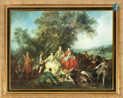 null 
From a prestigious Parisian Palace 


Reproduction after Lancret, " Picnic...