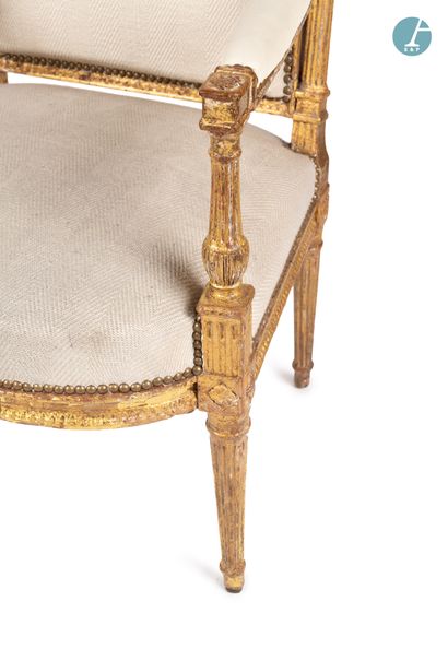 null 
From a prestigious Parisian Palace 
﻿
Armchair with straight back in moulded,...