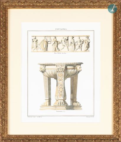 null 
From a prestigious Parisian Palace 


Set of seven framed pieces, reproductions...