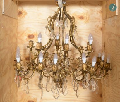 null 
From a prestigious Parisian Palace 


Important chandelier cage in chased and...