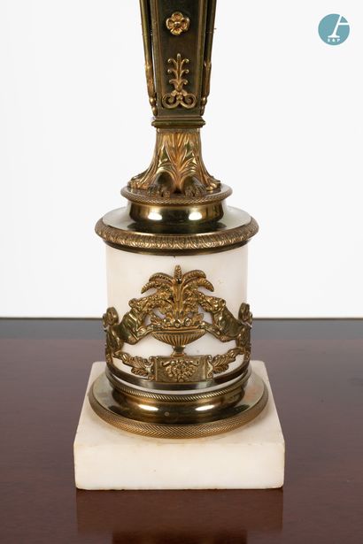 null 
From a prestigious Parisian Palace 


Pair of chased and gilded bronze candelabra...