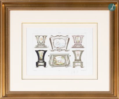 null 
From a prestigious Parisian Palace 


According to GILLOT, two framed reproductions...