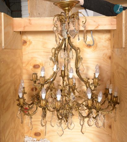 null 
From a prestigious Parisian Palace 


Important chandelier cage in chased and...