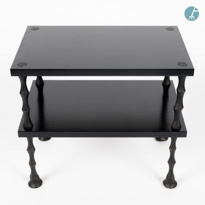 null 
From a prestigious Parisian Palace 


Pair of black lacquered wooden sideboards...