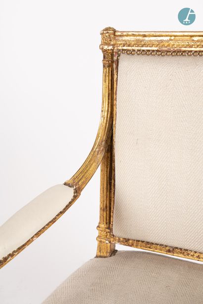 null 
From a prestigious Parisian Palace 
﻿
Armchair with straight back in moulded,...