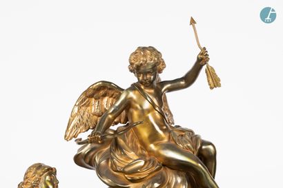 null 
From a prestigious Parisian Palace 


Gilt bronze clock and white marble base,...