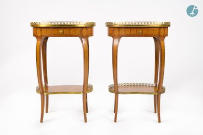 null 
From a prestigious Parisian Palace 


Pair of small lounge tables, in natural...