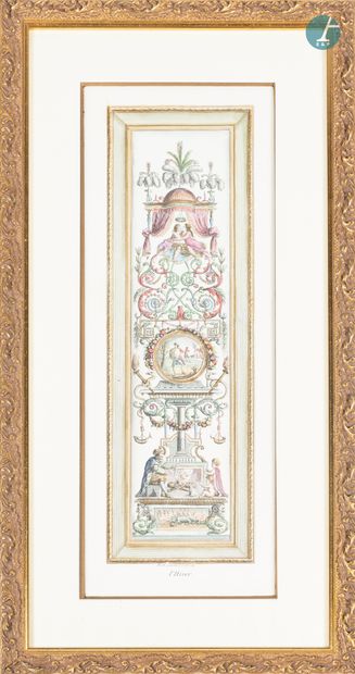 En provenance d'un prestigieux Palace parisien 
Set of three framed pieces, reproductions...