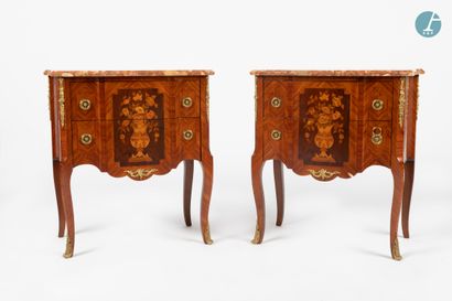 En provenance d'un prestigieux Palace parisien 
Pair of small chests of drawers in...