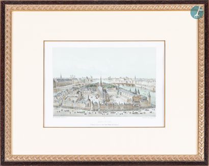 null 
Set of two framed pieces "Vues de Paris". 

The larger one 60.5 x 80cm
