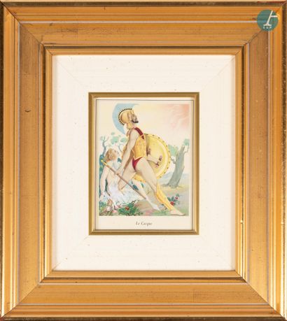 null 
From a prestigious Parisian Palace 


Set of five framed pieces "The Helmet",...