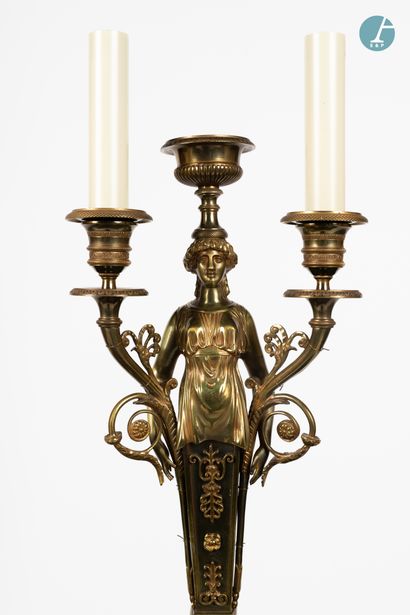 null 
From a prestigious Parisian Palace 


Pair of chased and gilded bronze candelabra...