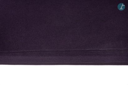 En provenance de l'ancien Hôtel W Paris-Opéra Three seater sofa in plum fabric, upholstered...