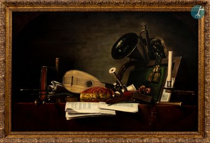 null 
D'après Jean Siméon Chardin (1699-1779), 'Les attributs de la musique (Musée...
