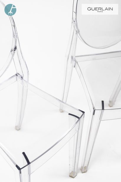 null KARTELL, Design Philippe STARCK (né en 1949), lot de 8 chaises en plexiglas...