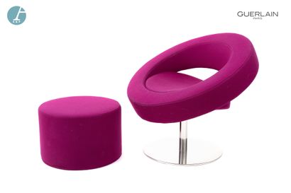 null 
SOFTLINE made in Denmark, un fauteuil bas pivotant rond, garniture en feutre...