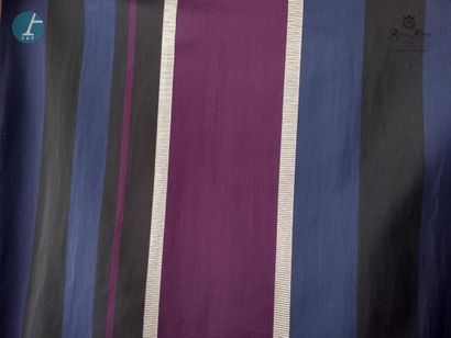 null 4 paires de rideaux à rayures verticales violettes, bleu marine et noires, doublure...