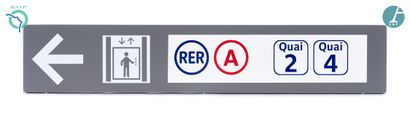 null Set of 5 nameplates, enamelled iron, indicating :

1) Platform 2

2) RER A Platform...