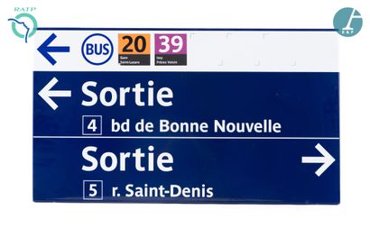 null Set of 4 nameplates, enamelled iron, indicating :

1) Bus 20 and 39, Exit Bd...