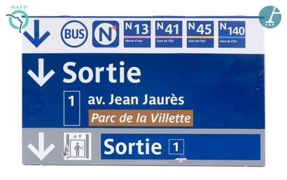 null Set of 4 nameplates, enamelled iron, indicating :

1) Noctilien buses 13, 41,...