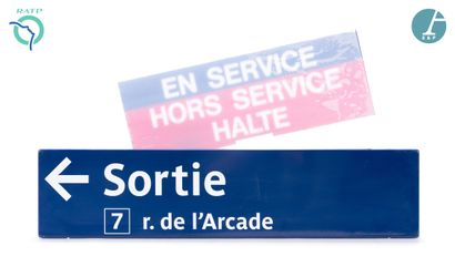 null 
Set of 4 nameplates, enamelled iron, indicating :




1) Taxi Bus Rue Velpeau...