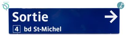 null Set of 4 nameplates, enamelled iron, indicating :

1) Exit Bd St Michel

2)...