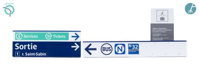 null Set of 4 nameplates, enamelled iron, indicating :

1) Noctilien buses 13, 41,...