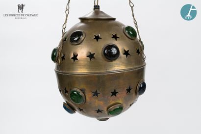 null From room #15 "The Port of the Moon

Brass lantern decorated with colored glass...