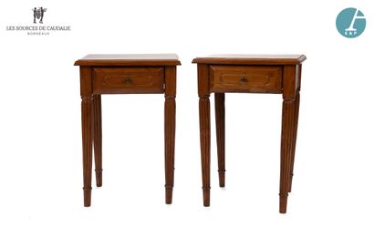 null From room #20 "Vintage

Pair of bedside tables in natural wood, opening to a...