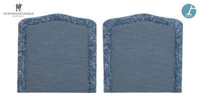 null From room #19 "Clipper

Pair of blue and white fabric headboards.