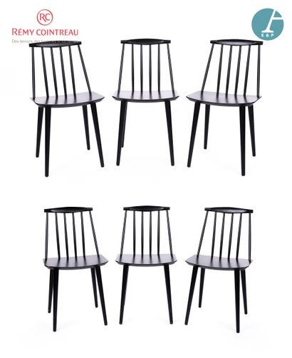 Designer Folke PALSSON 
Lot de six chaises...