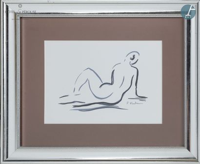 F. Mouteau, Femme nue allongée de dos, reproduction,...