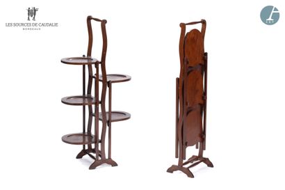 null From Sources de Caudalie
A pair of folding mahogany plate stands.
H : 99cm -...