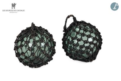 null From the Boat Barn
Pair of green glass decorative balls, in a marine net.
H...