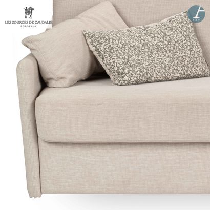 null From Sources de Caudalie
Two-seater convertible sofa in string-colored fabric....