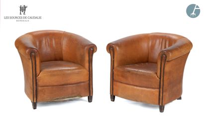 null From the Sources de Caudalie
Pair of brown leather club chairs
Condition of...