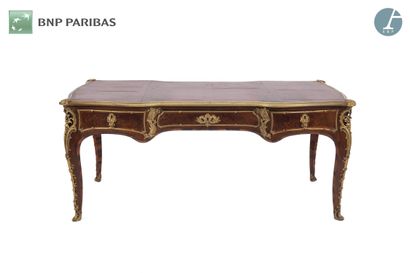 Flat desk in marquetry of wood of end and...