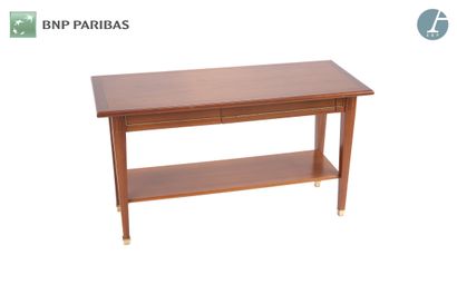 null Credenza in natural wood and veneer, the belt opening by a drawer with mechanism,...