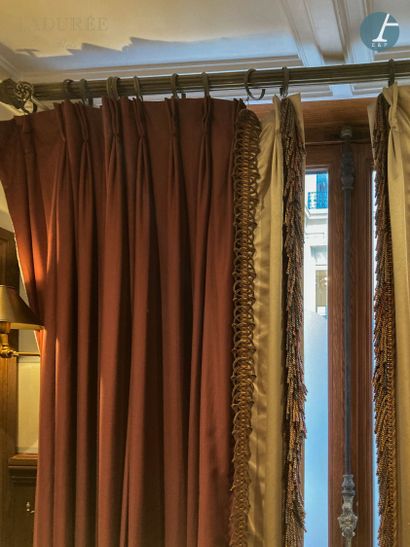 null From the Maison Ladurée - 1st floor.

Lot of five pairs of curtains in plum...
