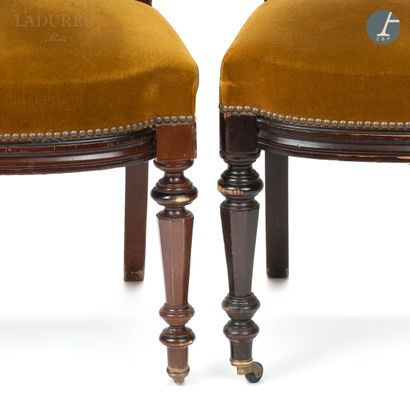 null From the House of Ladurée - Salon Castiglione.

Set of 8 chairs in molded wood,...