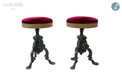null From the Maison Ladurée - Entrance hall. 

Set of three stools, the tripod base...