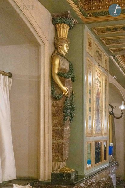 null From the Maison Ladurée - Entrance hall. 

Pair of caryatids in plaster with...