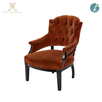 null From the reception of the Hotel Metropole (Brussels):
Armchair, natural wood...