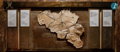 null From the lobby of the Metropole Hotel (Brussels): 
Relief map of Belgium with...