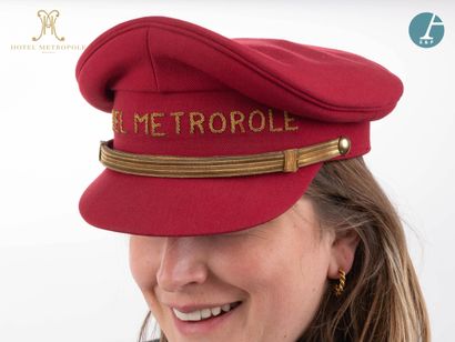 null From the Hotel Metropole (Brussels):
A red and gold valet cap marked "Hotel...