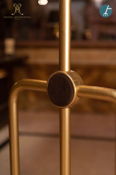 null From the luggage room of the Metropole Hotel (Brussels):
Luggage cart in gilded...